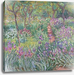 Постер Моне Клод (Claude Monet) Сад с ирисами в Гиверни