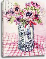 Постер Фивси Джоан (совр) Anemones in a Victorian Flowered Jug