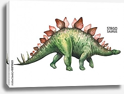 Постер Акварельный стегозавр