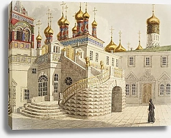 Постер Гильбертзон Е. Боярская площадка и храм Спас за золотой решеткой в Московском Кремле