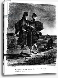 Постер Делакруа Эжен (Eugene Delacroix) Faust and Wagner, Illustration for Faust by Goethe, 1828