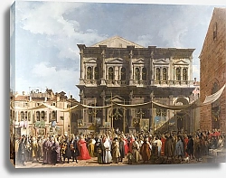 Постер Каналетто (Giovanni Antonio Canal) Венеция - Праздничный день в Сен Рохе