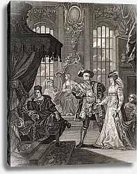 Постер Хогарт Вильям (последователи) Henry VIII and Anne Boleyn, engraved by T. Cooke, from 'The Works of Hogarth', published 1833