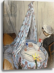 Постер Моне Клод (Claude Monet) The Cradle, Camille with the Artist's Son Jean, 1867