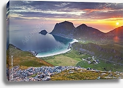 Постер Вид на залив, Лофотенские острова, Норвегия