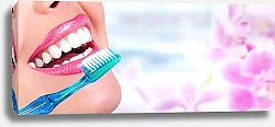 Постер Красивая улыбка и зубная щётка