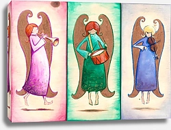 Постер Ангелы, играющие на музыкальных инструментах