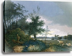 Постер Нип Джозеф Landscape with a fox chasing geese