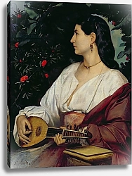 Постер Фьюербах Ансельм The Mandolin Player, 1865