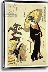Постер Утамаро Китагава P.352-1945 Scene 5, Comparison of celebrated beauties and the loyal league, c.1797