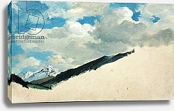 Постер Дженслер Якоб Study of Clouds with Mountain Tops, 1830