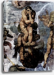 Постер Микеланджело (Michelangelo Buonarroti) Страшный суд, фреска из Сикстинской капеллы [05]. Фрагмент. Проклятые
