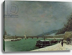 Постер Гоген Поль (Paul Gauguin) The Seine at the Pont d'Iena, Winter, 1875