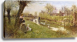 Постер Ллойд Томас Watching the Ducks, 1890