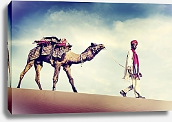Постер Индус с верблюдом