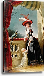 Постер Лабиль Аделаида Portrait of Louise-Elisabeth de France Duchess of Parma and her son Ferdinand, 1786
