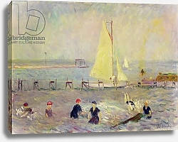 Постер Глакенс Уильям Джеймс Seascape with Two Sailboats and Six Bathers