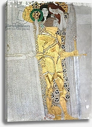 Постер Климт Густав (Gustav Klimt) The Knight detail of the Beethoven Frieze, said to be a portrait of Gustav Mahler, 1902
