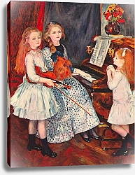 Постер Ренуар Пьер (Pierre-Auguste Renoir) Портрет дочерей Катюля Мандеса у фортепиано