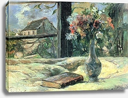 Постер Гоген Поль (Paul Gauguin) Ваза с цветами на окне
