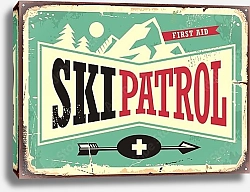 Постер Лыжный патруль, ретро-вывеска
