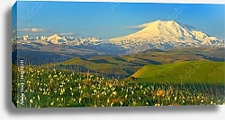 Постер Россия, Кавказ. Панорама с видом на Эльбрус