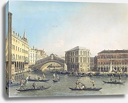 Постер Каналетто (Giovanni Antonio Canal) The Canal Grande with the Ponte Rialto and the Fondaco dei Tedeschi