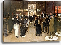Постер Бакст Леон The Boulevard at Night, in front of the Theatre des Varietes, c.1883