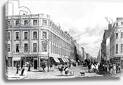 Постер Харвуд Джон (грав) Market Street from the Market Place, Manchester, engraved by Frederick James Havell, 1829