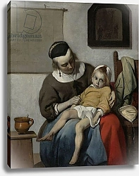 Постер Метсю Габриэль The Sick Child, c.1664-6
