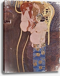 Постер Климт Густав (Gustav Klimt) Бетховенский фриз, стенная роспись в Доме Сецессиона (Вена), ныне Австрийской галерее. Фрагмент 2