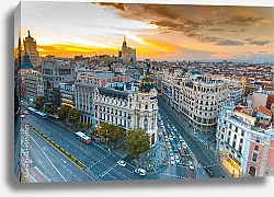 Постер Испания. Мадрид. Панорамный вид