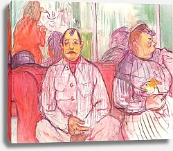 Постер Тулуз-Лотрек Анри (Henri Toulouse-Lautrec) Мсье, мадам и собачка (содержатели борделя)