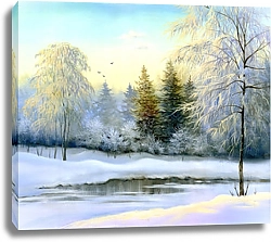 Постер красивый зимний пейзаж