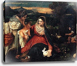 Постер Тициан (Tiziano Vecellio) Madonna and Child with St. Catherine c.1530