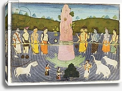Постер Школа: Индийская 18в The Churning of the Ocean of Milk, c.1700