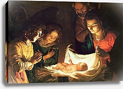 Постер Хонтхорст Геррит Adoration of the baby, c.1620