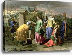 Постер Пуссен Никола (Nicolas Poussin) Eliezer and Rebecca at the Well, c.1660-65