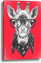 Постер Жираф в очках и шейном платке