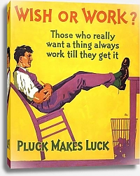 Постер Депуй Хол Wish or work. Those who really want a thing always work till they get it. Pluck makes luck