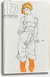 Постер Шиле Эгон (Egon Schiele) Woman in Lingerie and Stockings; Frau in Unterwasche und Strumpfen, 1913