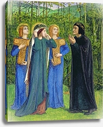 Постер Розетти Данте No.2292 The Salutation of Beatrice in Eden, 1850-54