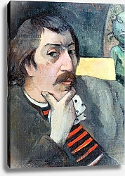 Постер Гоген Поль (Paul Gauguin) Portrait of the Artist with the Idol, c.1893