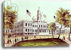 Постер Неизвестен City Hall, New York, engraved by Nathaniel Currier