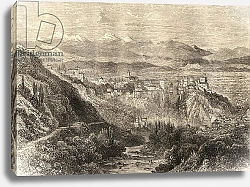 Постер Школа: Английская 19в. View of Granada, illustration from 'Spanish Pictures' by the Rev. Samuel Manning