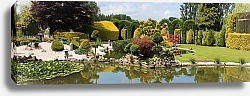 Постер Японский сад с прудом