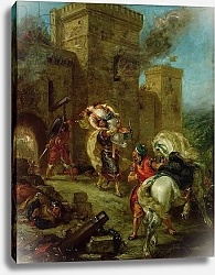 Постер Делакруа Эжен (Eugene Delacroix) Rebecca Kidnapped by the Templar, Sir Brian de Bois-Guilbert, 1858