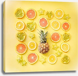 Постер Цитрусовая композиция из сочных фруктов