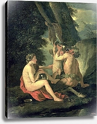 Постер Пуссен Никола (Nicolas Poussin) Satyr and Nymph, 1630