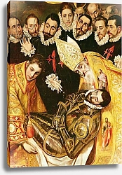 Постер Эль Греко The Burial of Count Orgaz, detail of the Count with St. Stephen and St. Augustine, 1586